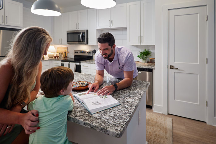 family in the kitchen